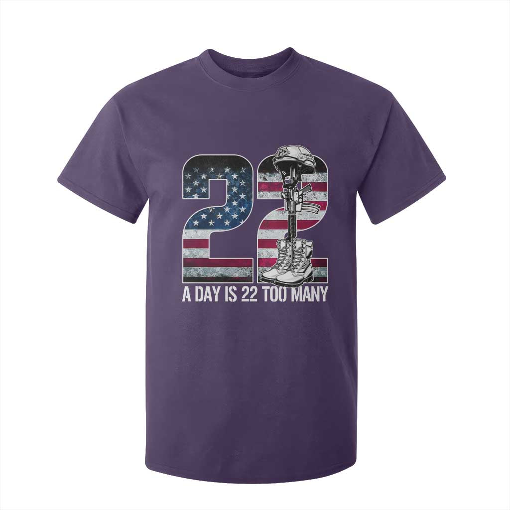 Veteran Suicide Awareness T Shirt For Kid 22 A Day is 22 Too Many Veteran Lives Matter TS02 Purple Print Your Wear