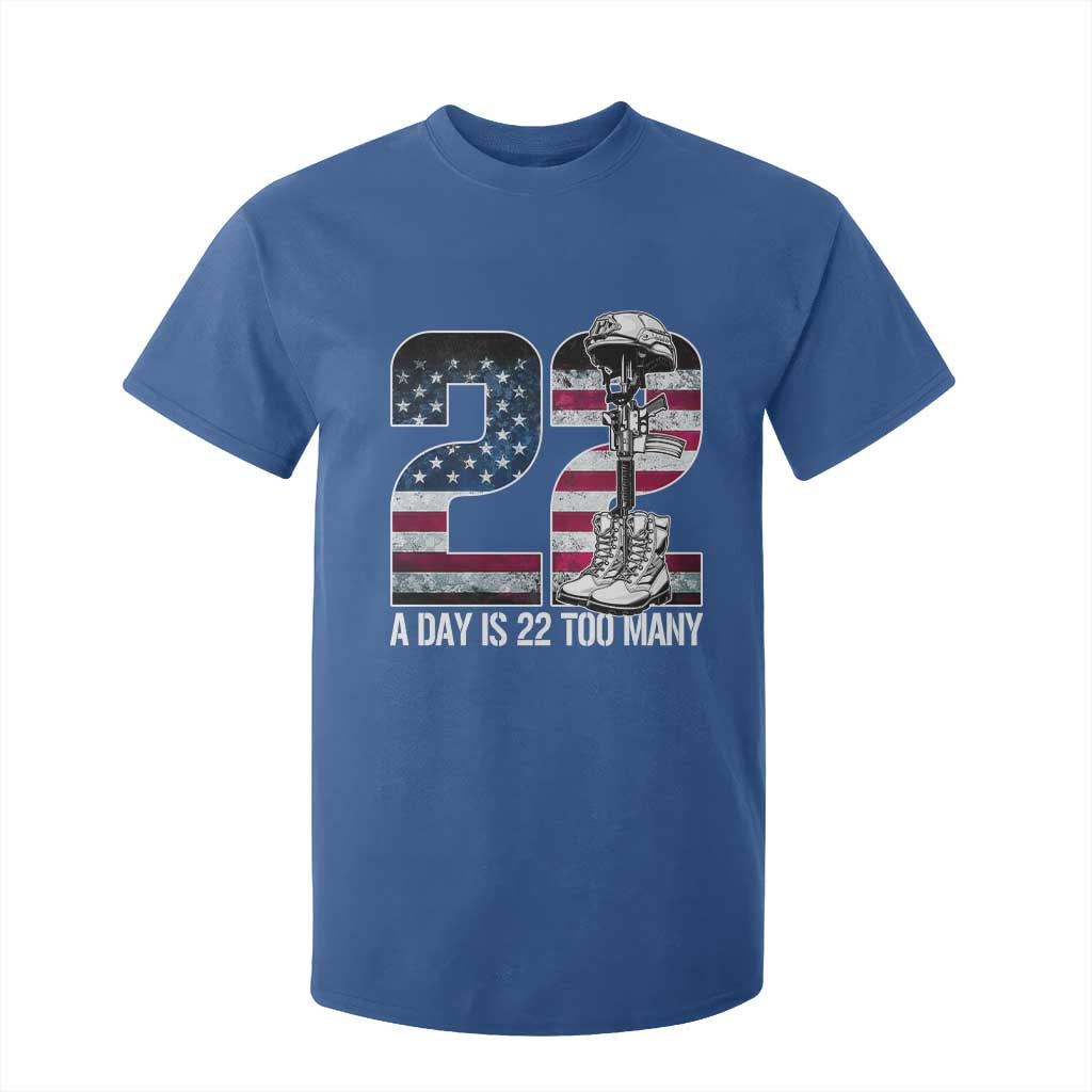 Veteran Suicide Awareness T Shirt For Kid 22 A Day is 22 Too Many Veteran Lives Matter TS02 Royal Blue Print Your Wear