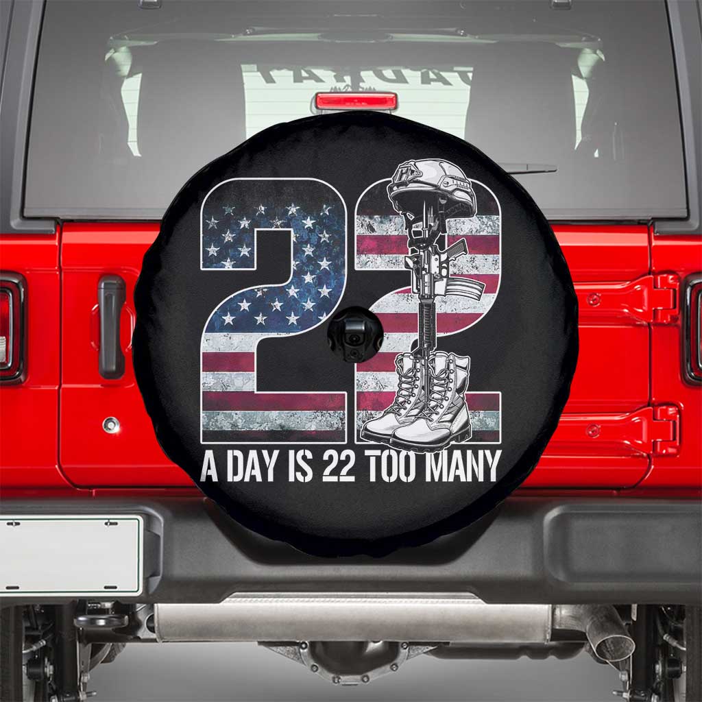 Veteran Suicide Awareness Spare Tire Cover 22 A Day is 22 Too Many Veteran Lives Matter TS02 Black Print Your Wear