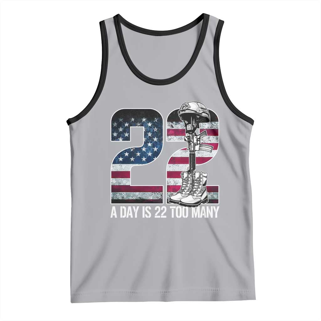 Veteran Suicide Awareness Tank Top 22 A Day is 22 Too Many Veteran Lives Matter TS02 Athletic Heather Black Print Your Wear