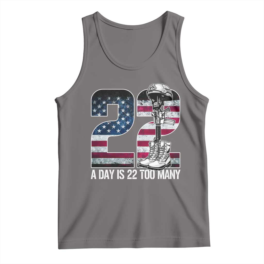 Veteran Suicide Awareness Tank Top 22 A Day is 22 Too Many Veteran Lives Matter TS02 Deep Heather Print Your Wear