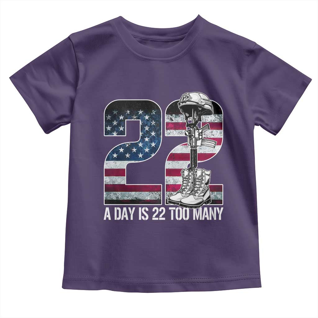 Veteran Suicide Awareness Toddler T Shirt 22 A Day is 22 Too Many Veteran Lives Matter TS02 Purple Print Your Wear
