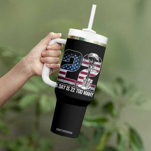 Veteran Suicide Awareness Tumbler With Handle 22 A Day is 22 Too Many Veteran Lives Matter TS02 Print Your Wear