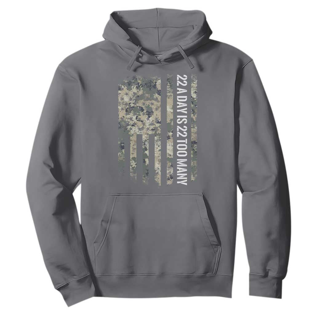 Veteran Suicide Awareness Hoodie USA Flag 22 A Day Is 22 Too Many TS02 Charcoal Print Your Wear