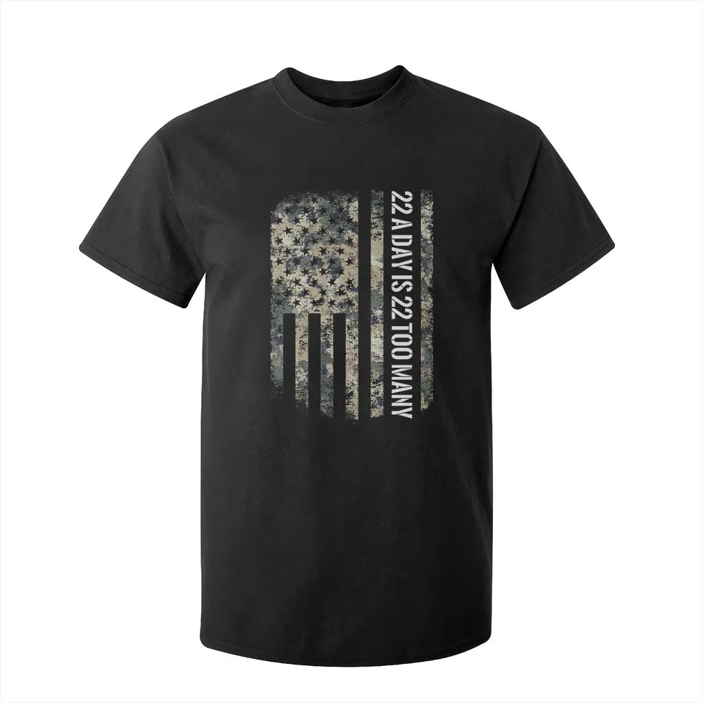 Veteran Suicide Awareness T Shirt For Kid USA Flag 22 A Day Is 22 Too Many TS02 Black Print Your Wear