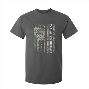 Veteran Suicide Awareness T Shirt For Kid USA Flag 22 A Day Is 22 Too Many TS02 Dark Heather Print Your Wear