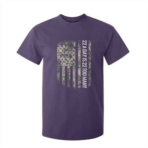 Veteran Suicide Awareness T Shirt For Kid USA Flag 22 A Day Is 22 Too Many TS02 Purple Print Your Wear