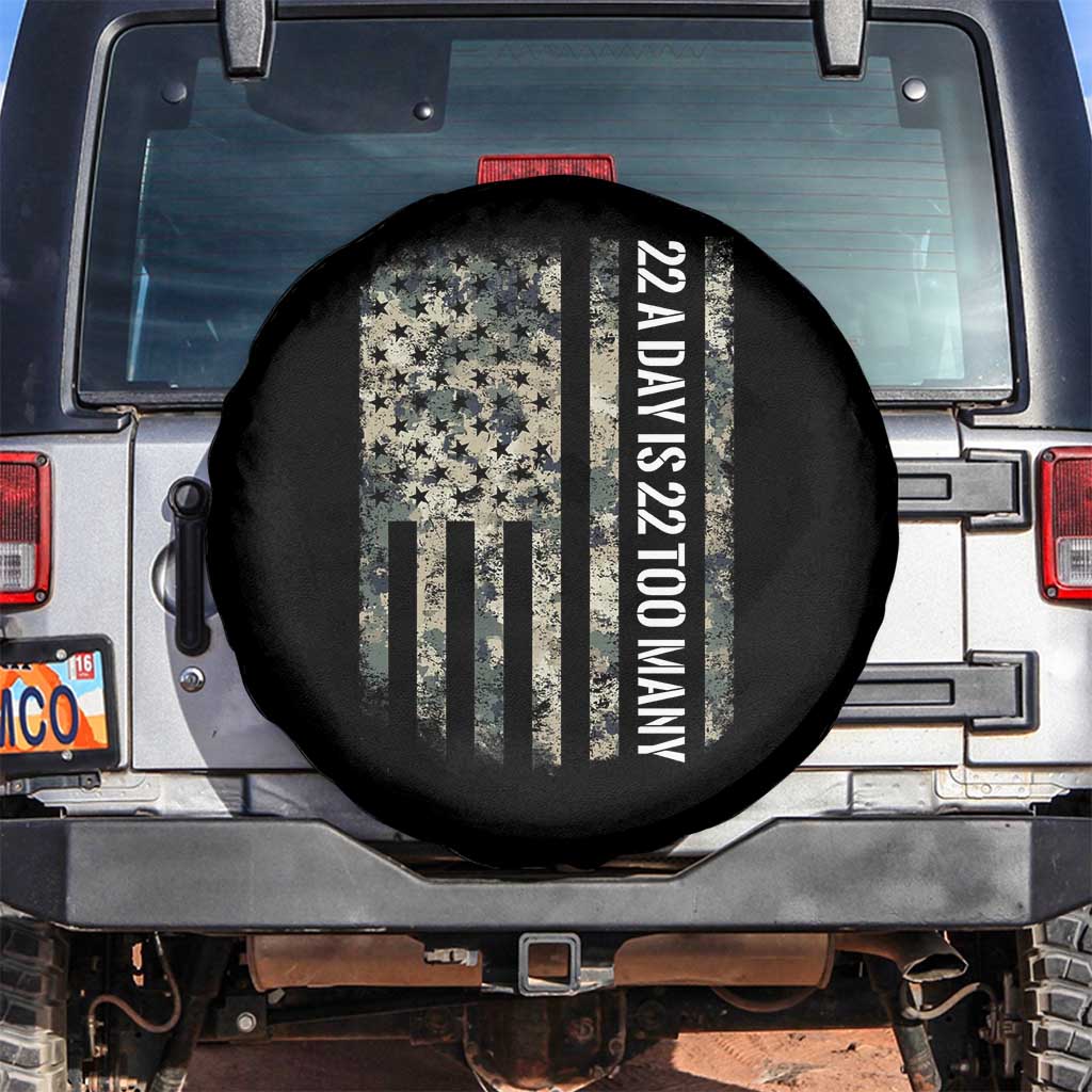 Veteran Suicide Awareness Spare Tire Cover USA Flag 22 A Day Is 22 Too Many TS02 No hole Black Print Your Wear