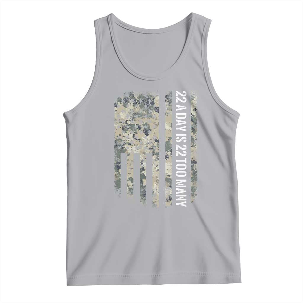 Veteran Suicide Awareness Tank Top USA Flag 22 A Day Is 22 Too Many TS02 Athletic Heather Print Your Wear