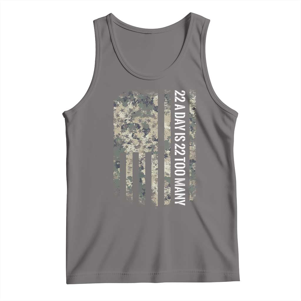 Veteran Suicide Awareness Tank Top USA Flag 22 A Day Is 22 Too Many TS02 Deep Heather Print Your Wear