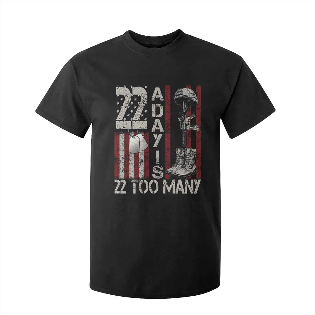 Veteran Suicide Awareness T Shirt For Kid 22 A Day Is 22 Too Many TS02 Black Print Your Wear
