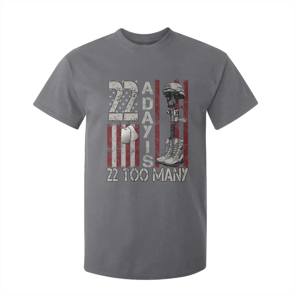 Veteran Suicide Awareness T Shirt For Kid 22 A Day Is 22 Too Many TS02 Charcoal Print Your Wear