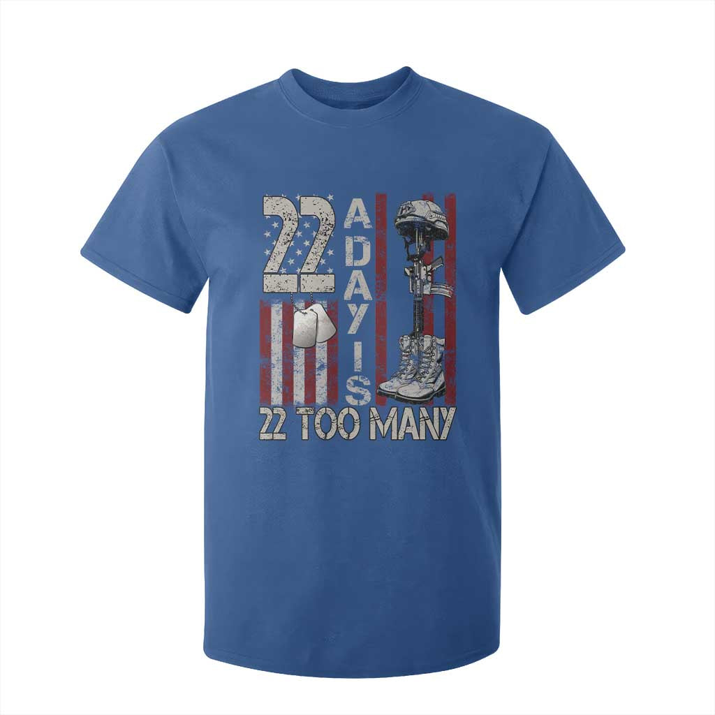 Veteran Suicide Awareness T Shirt For Kid 22 A Day Is 22 Too Many TS02 Royal Blue Print Your Wear