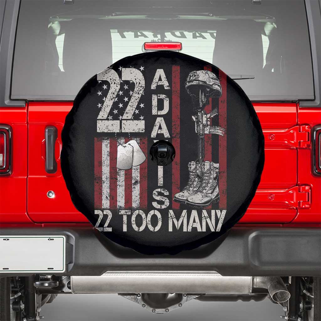 Veteran Suicide Awareness Spare Tire Cover 22 A Day Is 22 Too Many TS02 Black Print Your Wear
