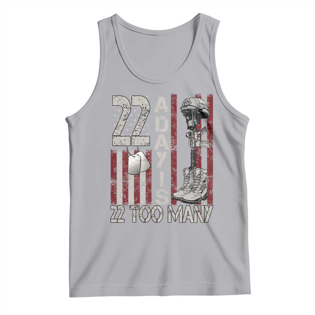 Veteran Suicide Awareness Tank Top 22 A Day Is 22 Too Many TS02 Athletic Heather Print Your Wear