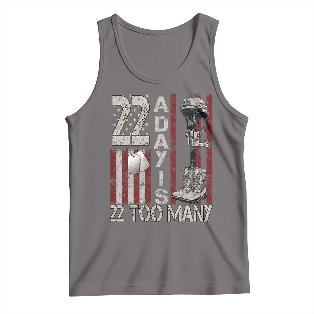 Veteran Suicide Awareness Tank Top 22 A Day Is 22 Too Many TS02 Deep Heather Print Your Wear
