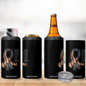 Veteran Suicide Awareness 4 in 1 Can Cooler Tumbler 22 A Day Is 22 Too Many American Flag Ribbon TS02 Print Your Wear