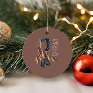 Veteran Suicide Awareness Ceramic Ornament 22 A Day Is 22 Too Many American Flag Ribbon TS02 1pc Mocha Print Your Wear