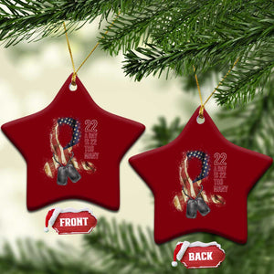 Veteran Suicide Awareness Ceramic Ornament 22 A Day Is 22 Too Many American Flag Ribbon TS02 Print Your Wear
