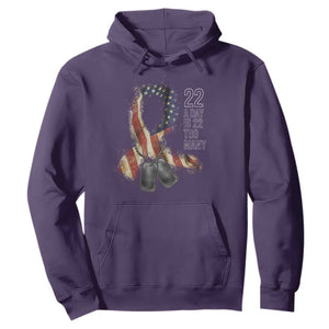 Veteran Suicide Awareness Hoodie 22 A Day Is 22 Too Many American Flag Ribbon TS02 Purple Print Your Wear