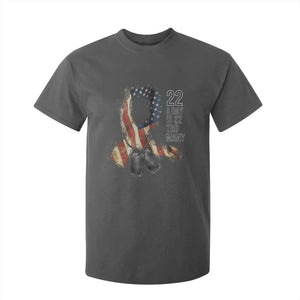 Veteran Suicide Awareness T Shirt For Kid 22 A Day Is 22 Too Many American Flag Ribbon TS02 Dark Heather Print Your Wear