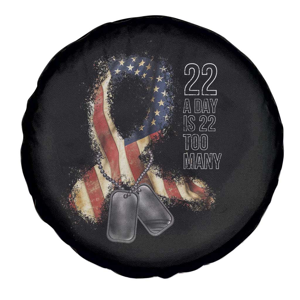 Veteran Suicide Awareness Spare Tire Cover 22 A Day Is 22 Too Many American Flag Ribbon TS02 Print Your Wear