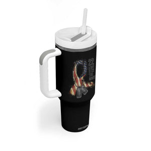 Veteran Suicide Awareness Tumbler With Handle 22 A Day Is 22 Too Many American Flag Ribbon TS02 Print Your Wear
