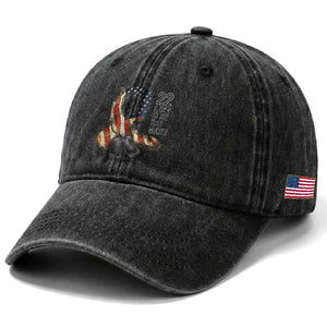 Veteran Suicide Awareness Washed Cotton Baseball Cap 22 A Day Is 22 Too Many American Flag Ribbon TS02 Print Your Wear