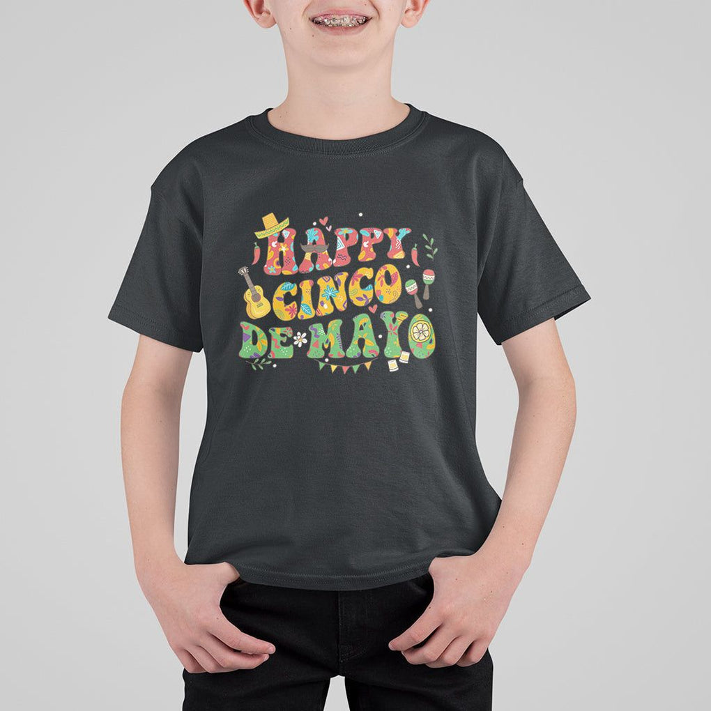 Happy Cinco De Mayo T Shirt For Kid Mexican Fiesta 5 De Mayo TS02 Black Printyourwear