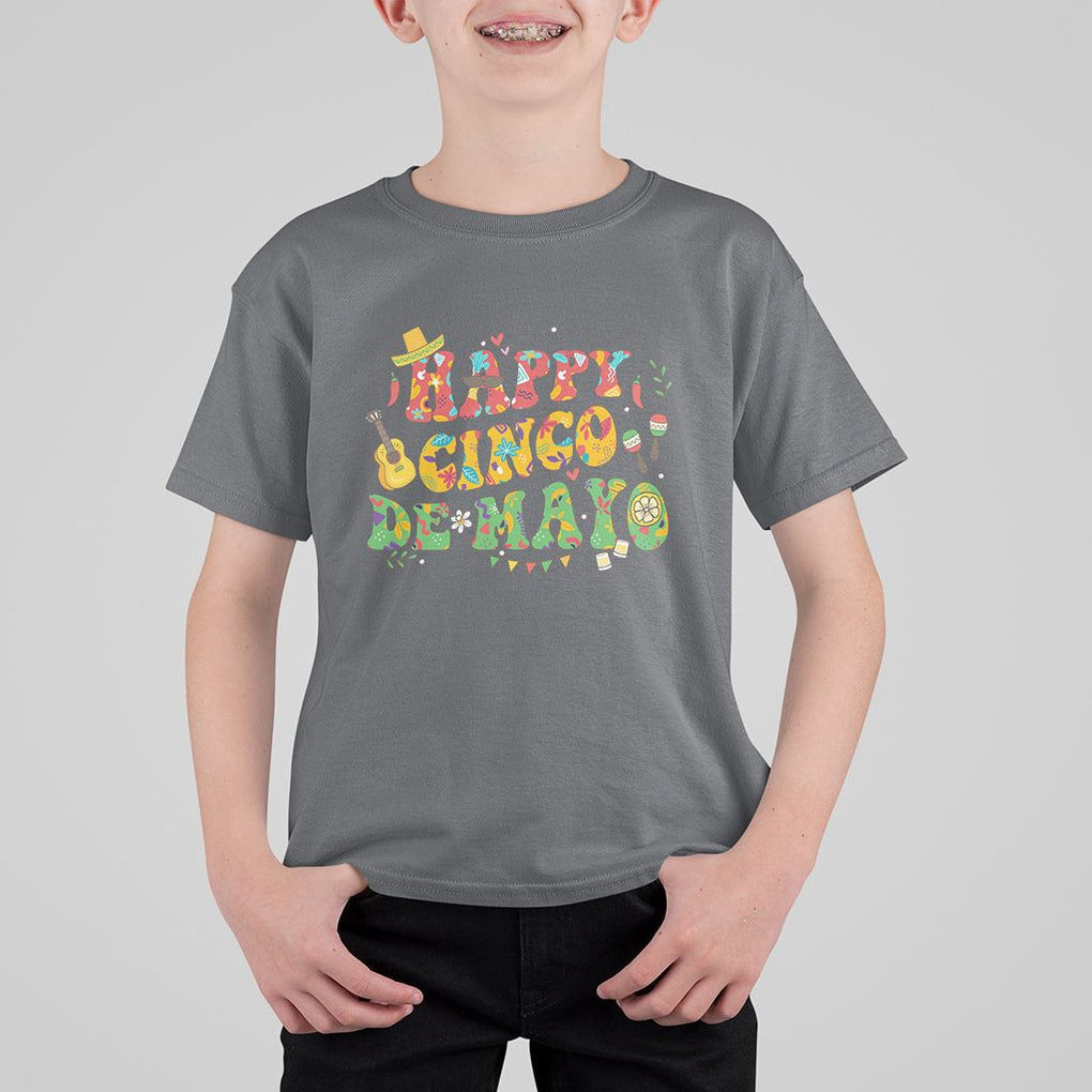 Happy Cinco De Mayo T Shirt For Kid Mexican Fiesta 5 De Mayo TS02 Charcoal Printyourwear