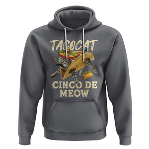 Funny Cat Cinco De Mayo Hoodie Tacocat Cinco De Meow Mexican Tacos Cats Lovers TS02 Charcoal Printyourwear