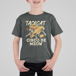 Funny Cat Cinco De Mayo T Shirt For Kid Tacocat Cinco De Meow Mexican Tacos Cats Lovers TS02 Dark Heather Printyourwear