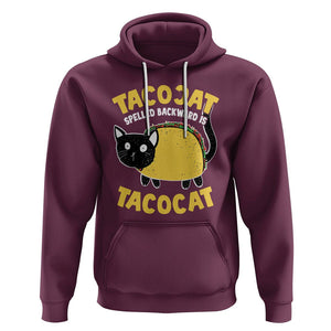 Funny Cat Cinco De Mayo Hoodie Tacocat Spelled Backward Is Tacocat Tacos Cats Lovers TS02 Maroon Printyourwear