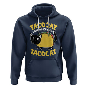 Funny Cat Cinco De Mayo Hoodie Tacocat Spelled Backward Is Tacocat Tacos Cats Lovers TS02 Navy Printyourwear