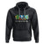 Peace Love Earth Hoodie Floral Green Planet Dove TS02 Black Printyourwear