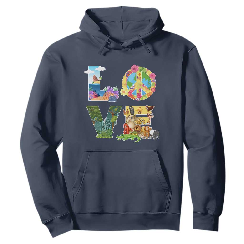 Love Earth Day Hoodie Alphabet Save The Planet Everyday Environment TS02 Navy Printyourwear