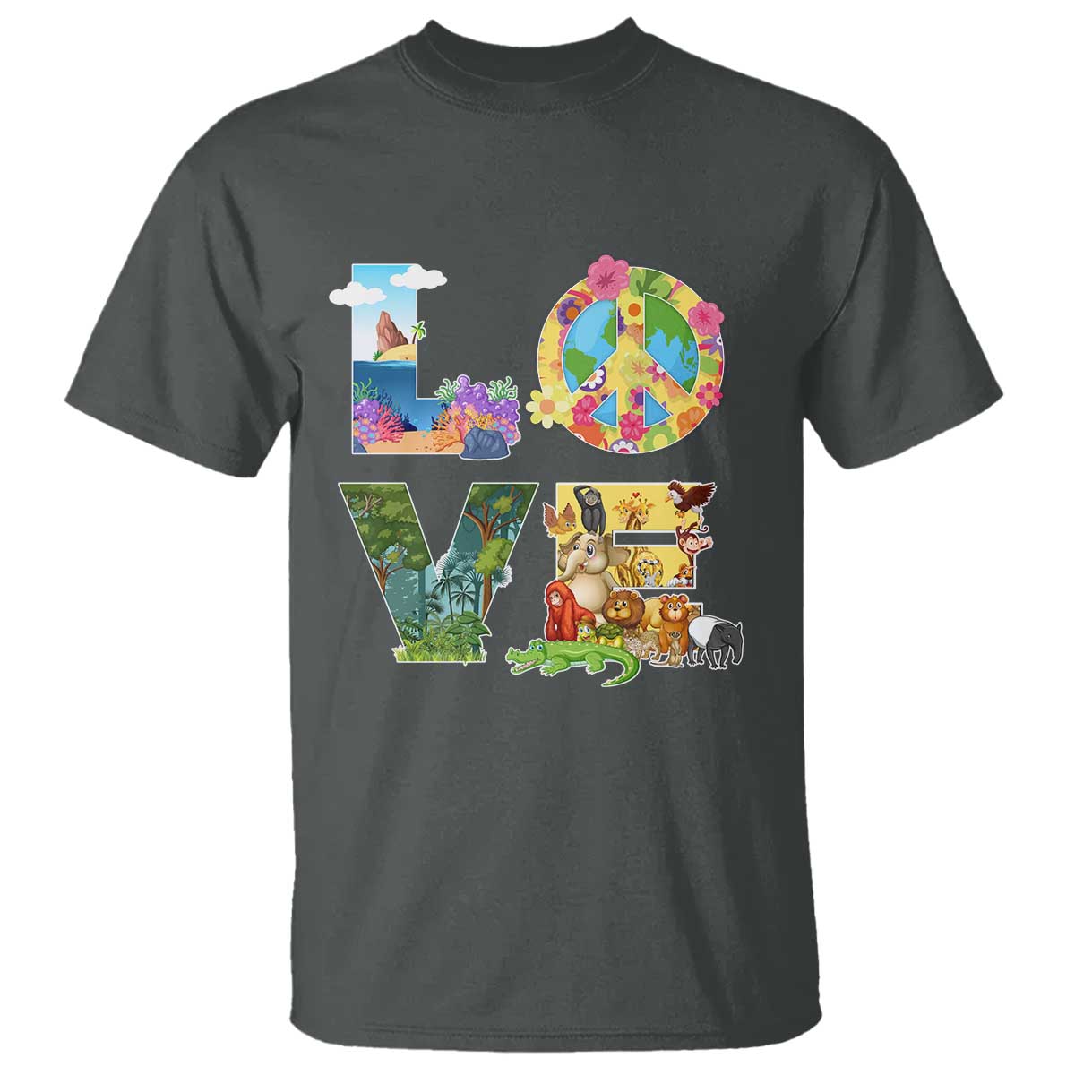Love Earth Day T Shirt Alphabet Save The Planet Everyday Environment TS02 Dark Heather Printyourwear