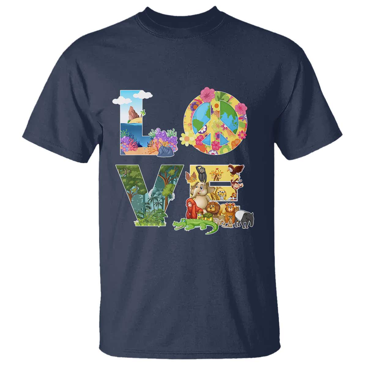 Love Earth Day T Shirt Alphabet Save The Planet Everyday Environment TS02 Navy Printyourwear