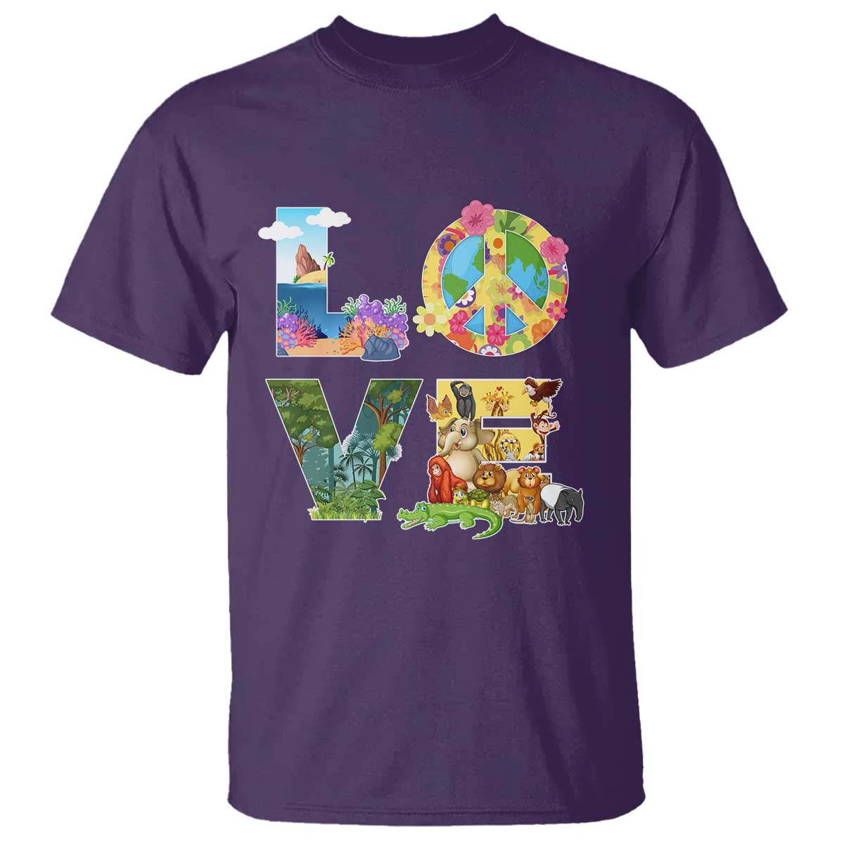 Love Earth Day T Shirt Alphabet Save The Planet Everyday Environment TS02 Purple Printyourwear