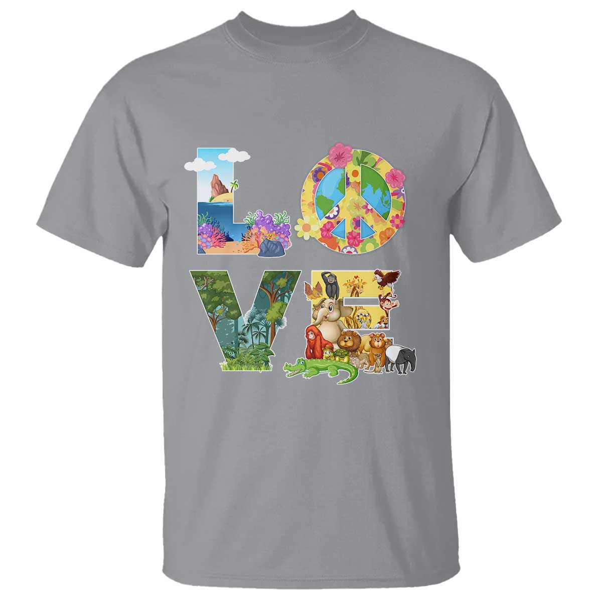 Love Earth Day T Shirt Alphabet Save The Planet Everyday Environment TS02 Sport Gray Printyourwear