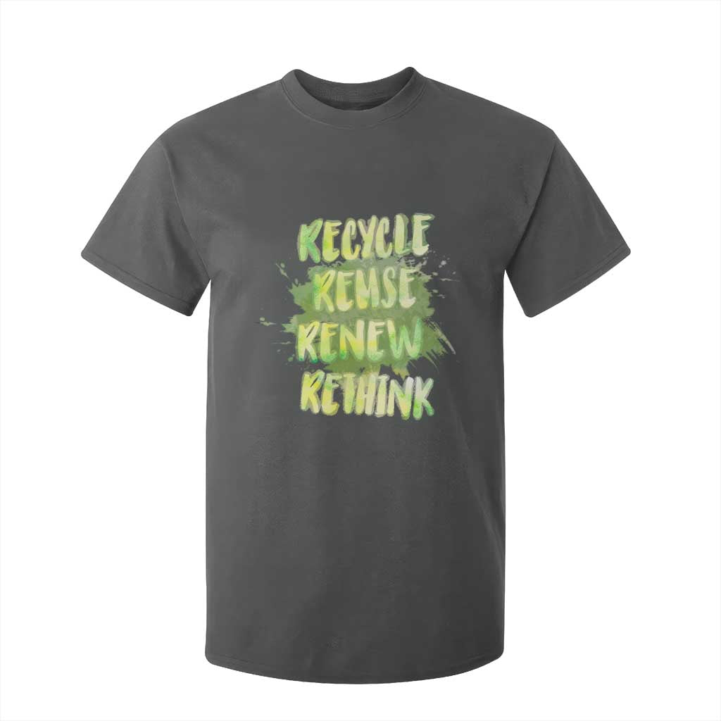 Earth Day T Shirt For Kid Recycle Reuse Renew Rethink The Four Rs Go Green TS02 Dark Heather Printyourwear