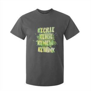 Earth Day T Shirt For Kid Recycle Reuse Renew Rethink The Four Rs Go Green TS02 Dark Heather Printyourwear