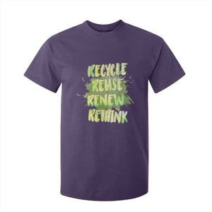Earth Day T Shirt For Kid Recycle Reuse Renew Rethink The Four Rs Go Green TS02 Purple Printyourwear