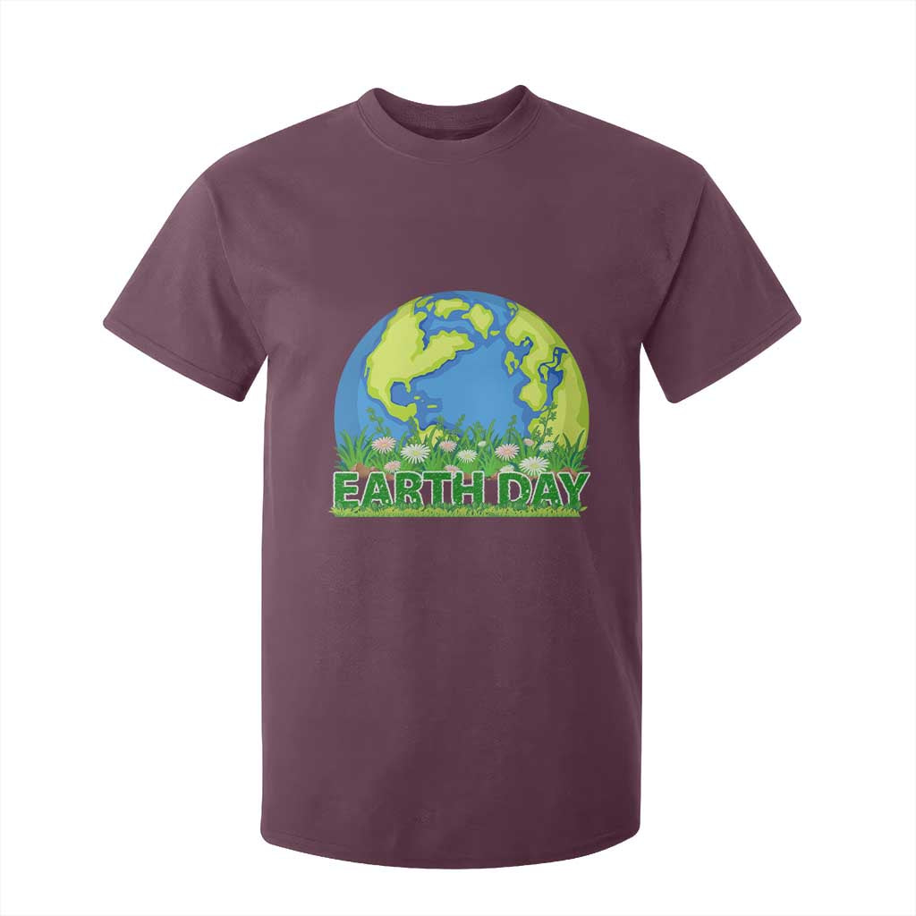 Earth Day Birthday T Shirt For Kid Save The Planet Everyday TS02 Maroon Printyourwear