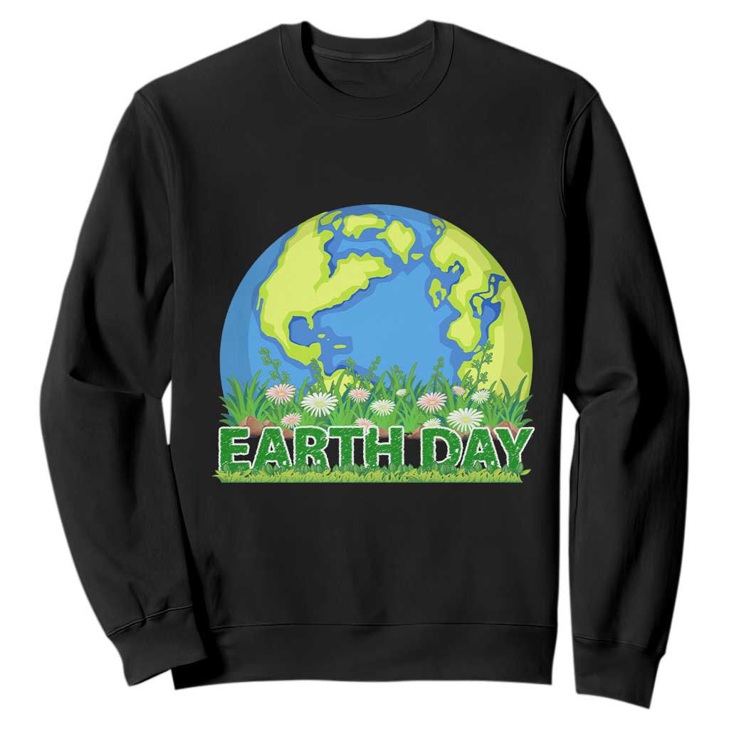 Earth Day Birthday Sweatshirt Save The Planet Everyday TS02 Black Printyourwear