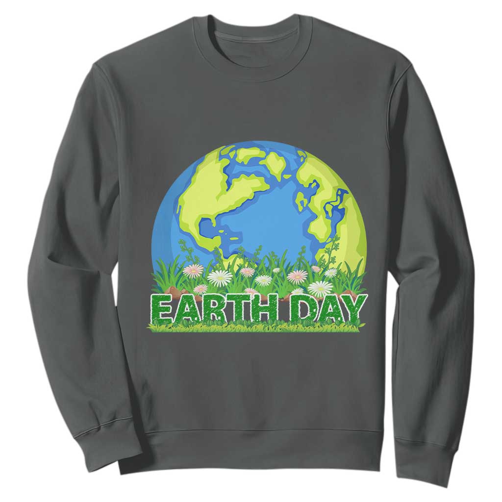 Earth Day Birthday Sweatshirt Save The Planet Everyday TS02 Dark Heather Printyourwear