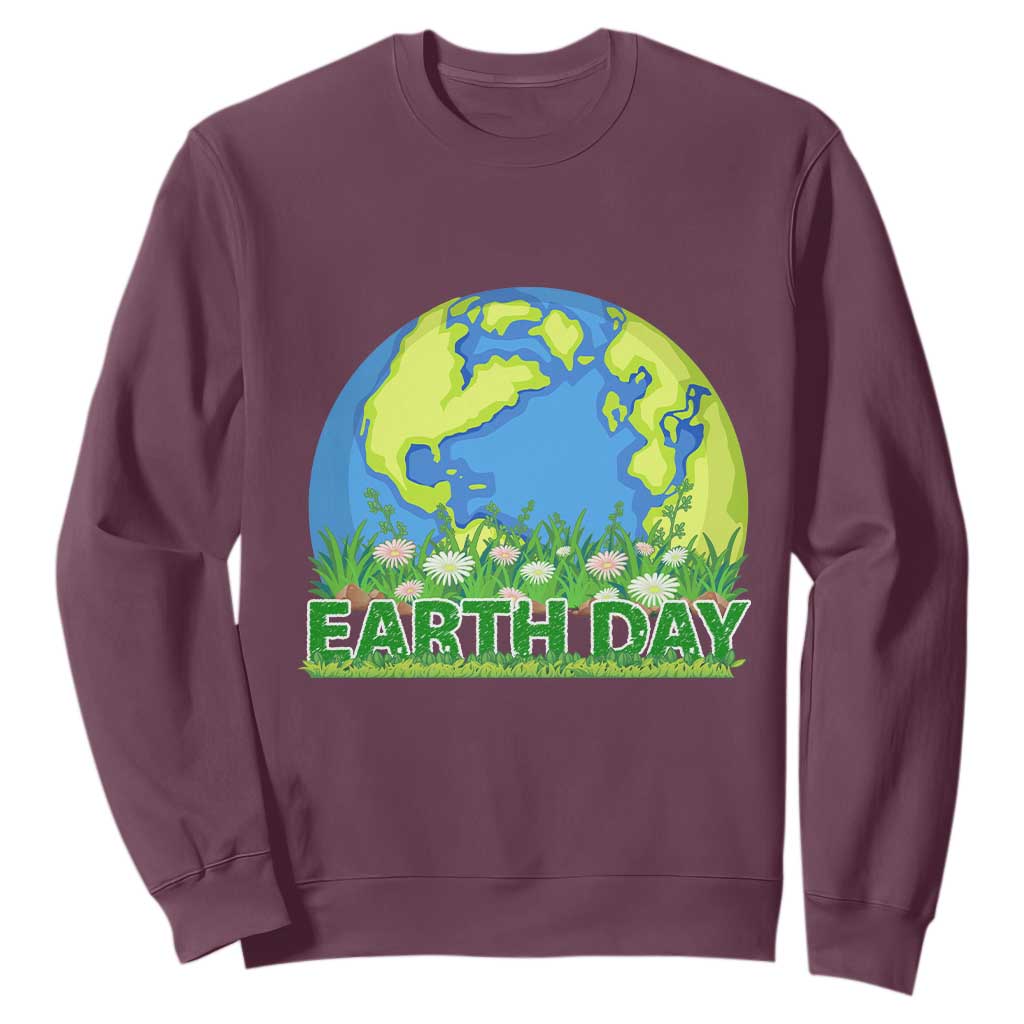 Earth Day Birthday Sweatshirt Save The Planet Everyday TS02 Maroon Printyourwear