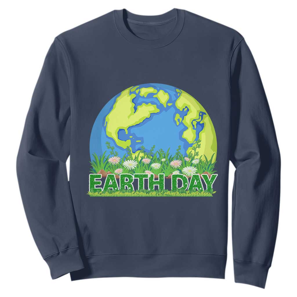Earth Day Birthday Sweatshirt Save The Planet Everyday TS02 Navy Printyourwear