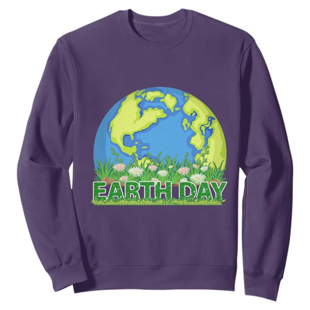 Earth Day Birthday Sweatshirt Save The Planet Everyday TS02 Purple Printyourwear