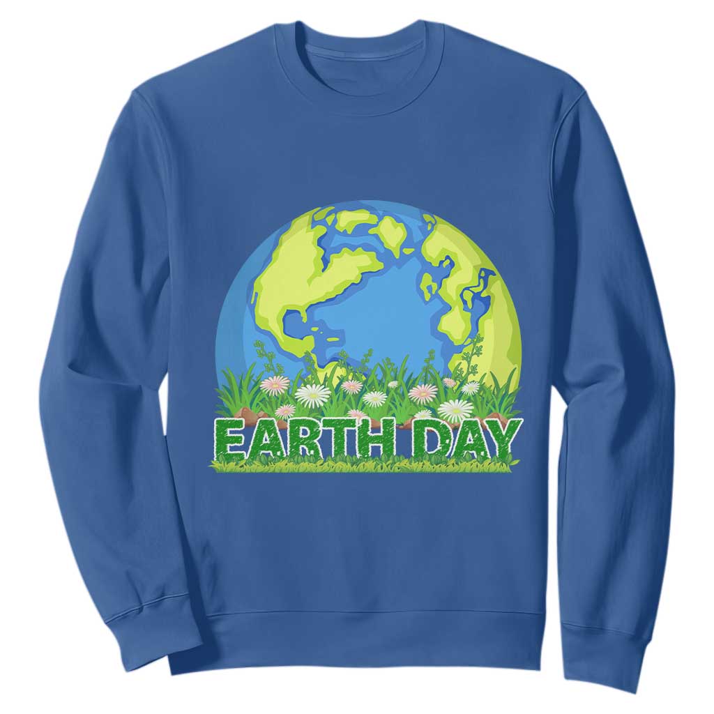 Earth Day Birthday Sweatshirt Save The Planet Everyday TS02 Royal Blue Printyourwear
